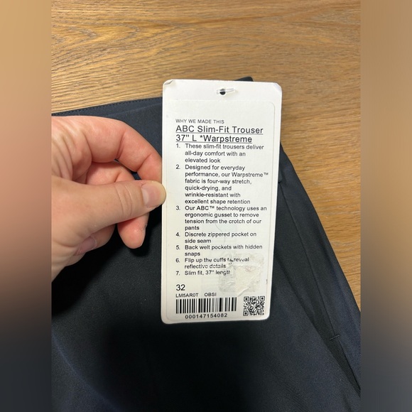 TALL lululemon men’s size 32 ABC slim fit trouser pant - Picture 8 of 10